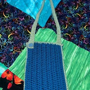 Handmade Blue and green Crochet Bag